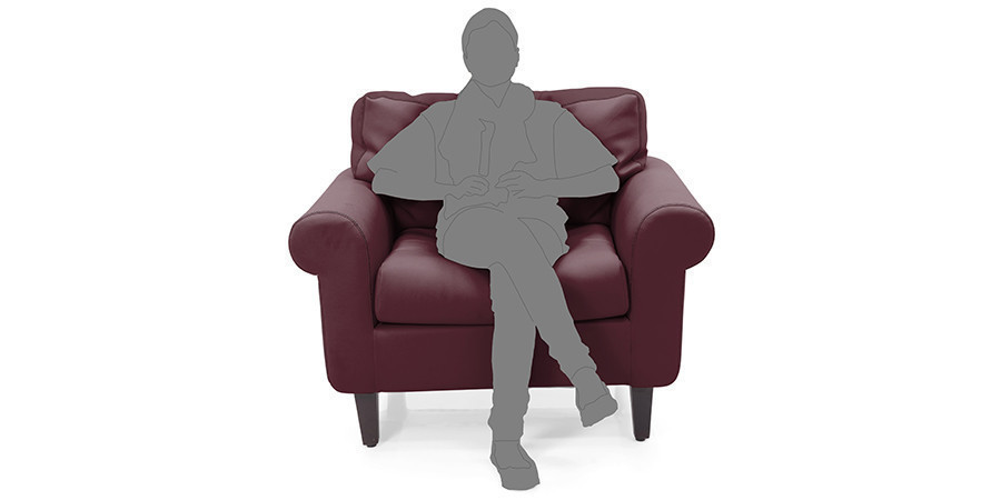 Samuel Leatherette Sofa(Burgundy)